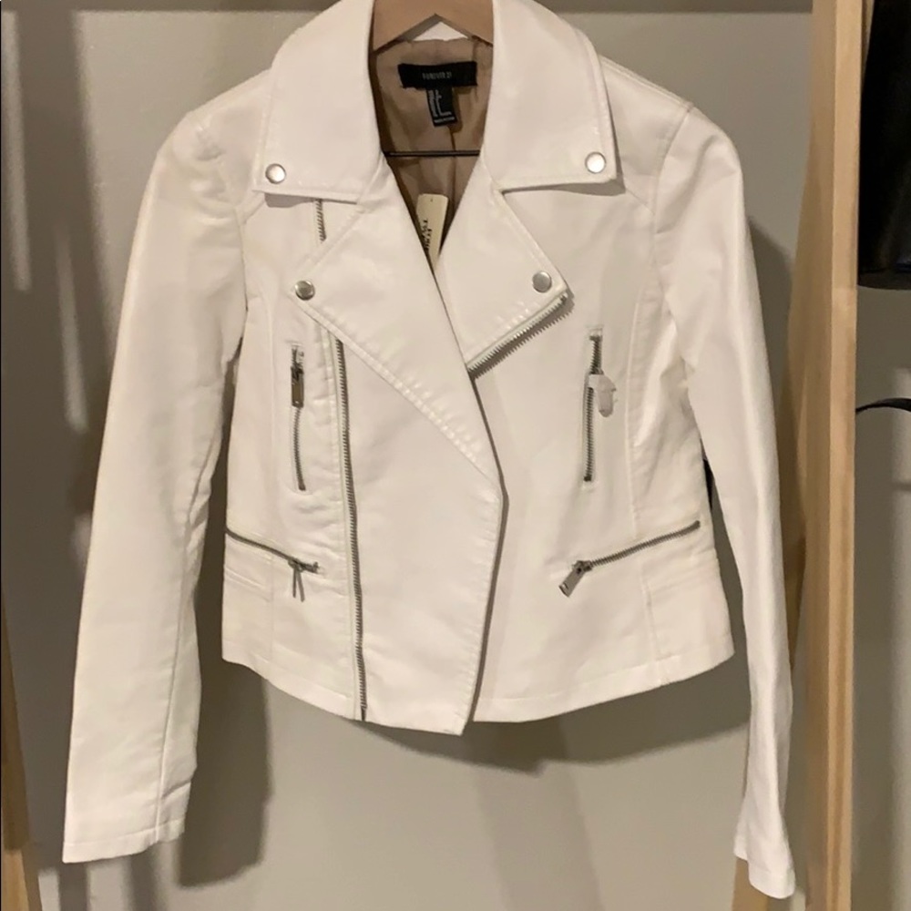 Faux leather moto jacket